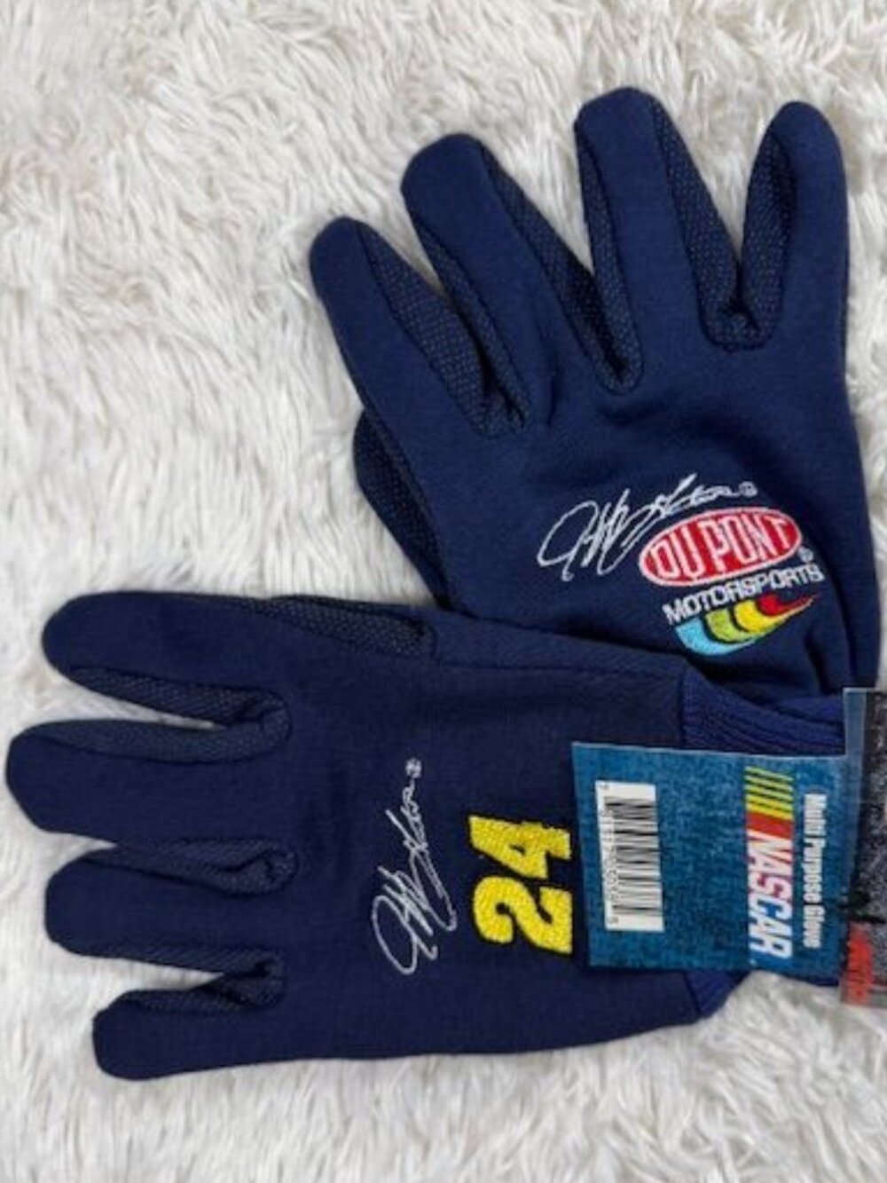 Vintage NASCAR Jeff Gordon Signature 24 Navy Cotton Blend Multi Purpose Gloves